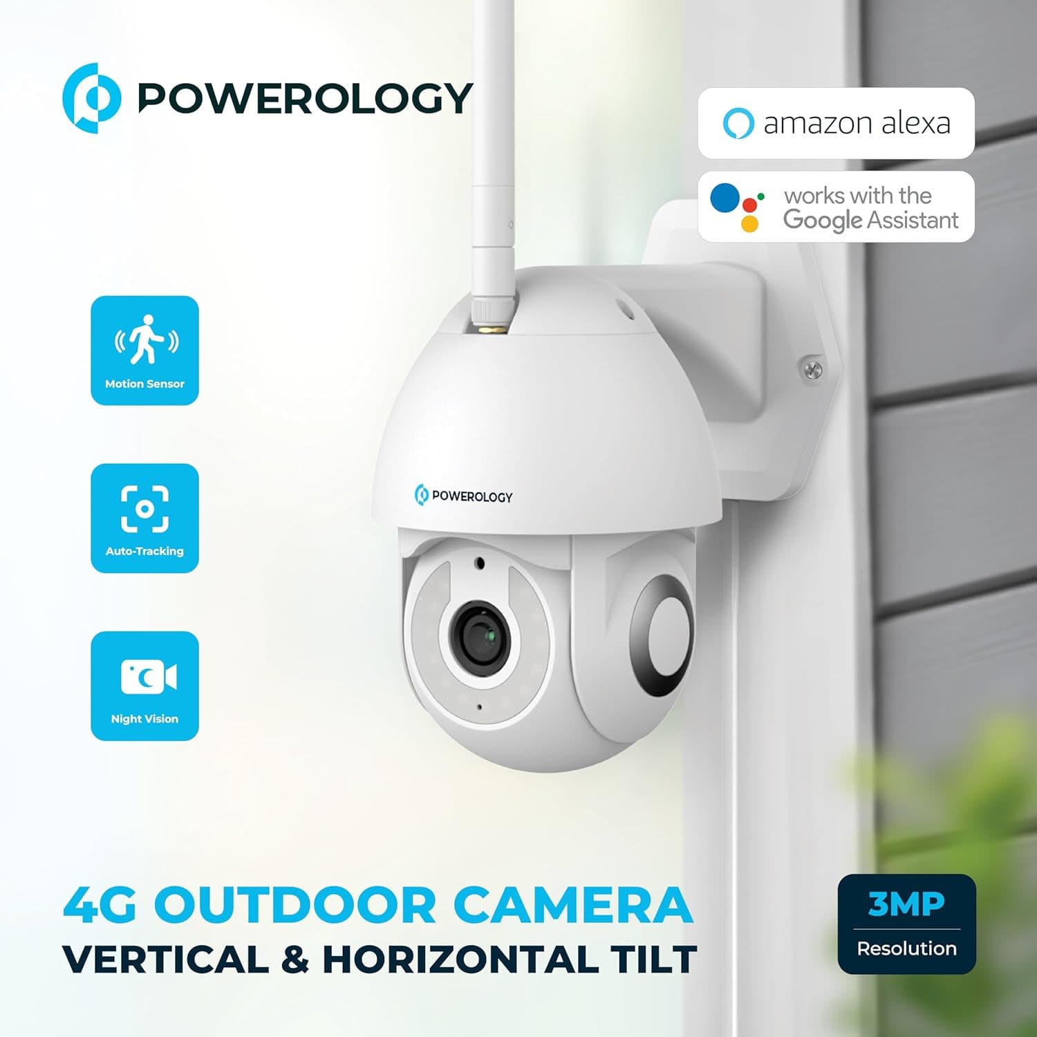 Powerology 4G Outdoor Camera: 2304 * 1296P FHD Resolution, Up To 256GB Micro SD