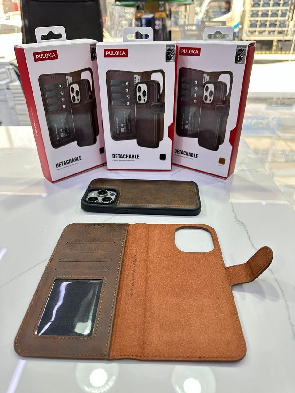 Puloka Case for iPhone 15 Pro Max Detachable Wallet Decoded